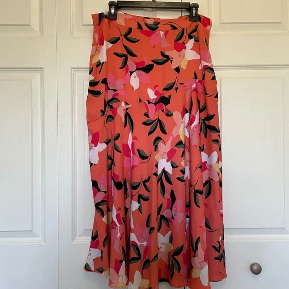Liz Claiborne A-Line Skirt - Corral Floral - Picture 1 of 5